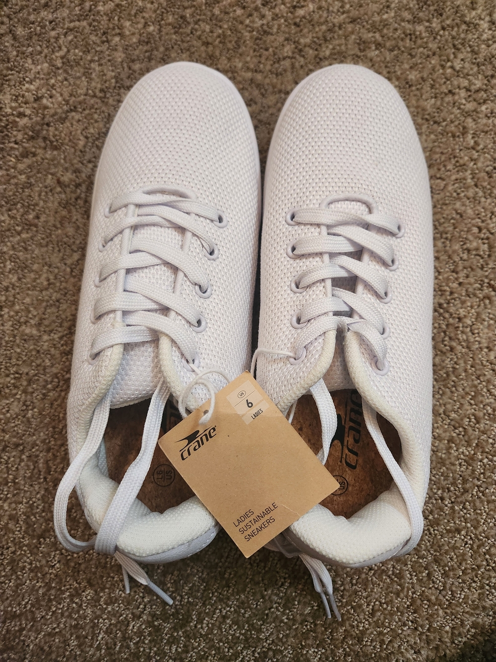 ALDI Crane Sustainable White Athletic Women's Size 6 Sneakers. Brand New!